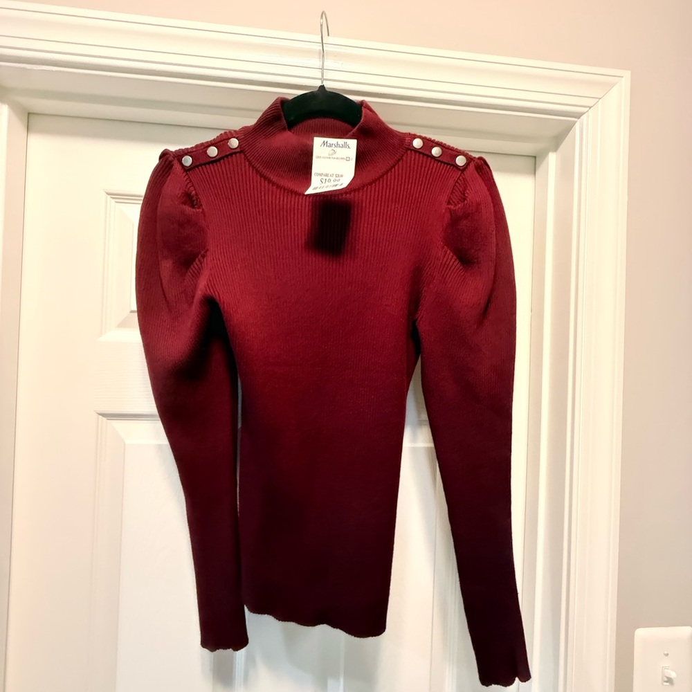 Tahari Burgundy Knit Sweater